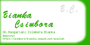 bianka csimbora business card